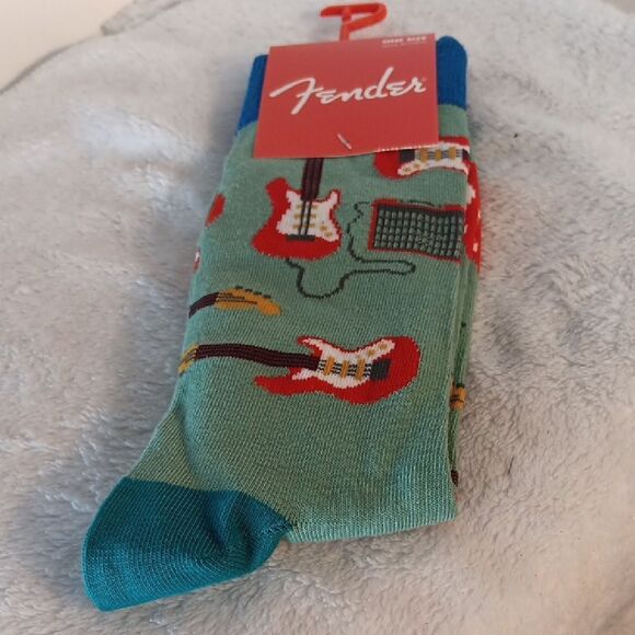 Fender Men's Green Guitar Socks - Picture 1 of 5